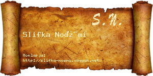 Slifka Noémi névjegykártya