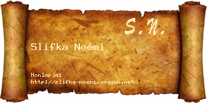 Slifka Noémi névjegykártya